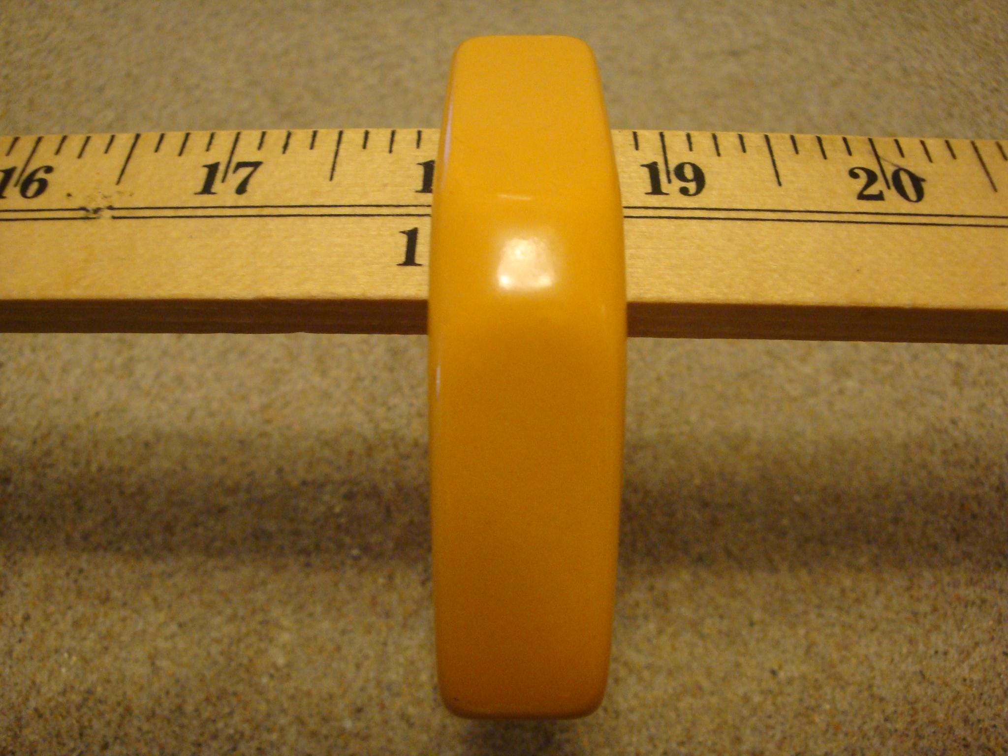 Vintage Canary Yellow Bakelite Bracelet: Hexagonal Bangle, 3/4"