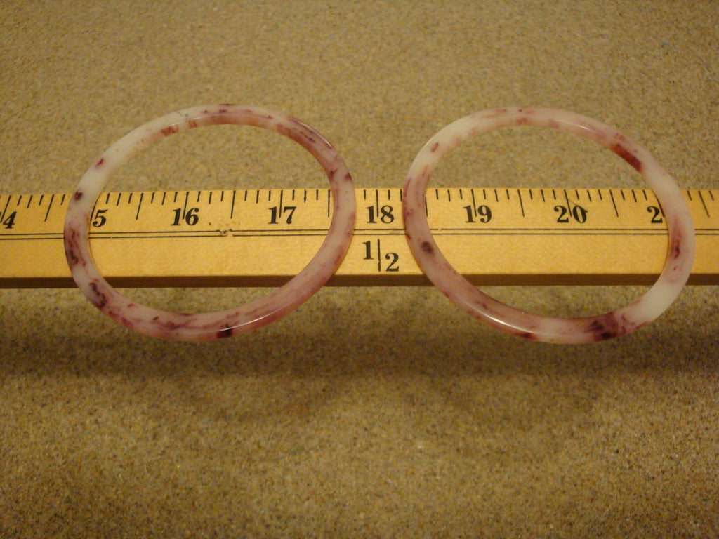 Vintage Bakelite Bracelet Pair: Marbled Purple & Custard Bangles