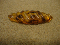 Vintage Bakelite Brooch: Gold Marbled Carved Design, 1940s