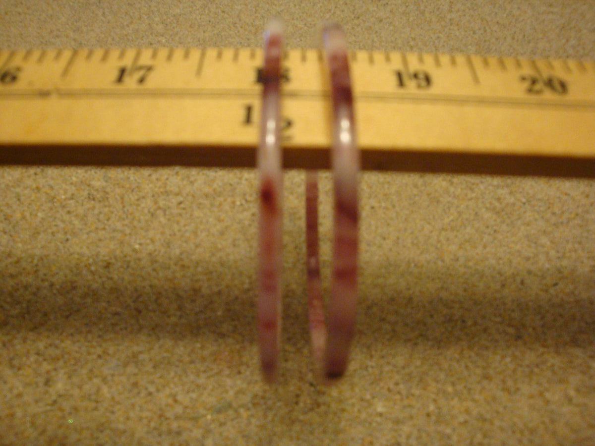 Vintage Bakelite Bracelet Pair: Marbled Purple & Custard Bangles
