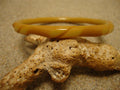 Vintage 1/4" Green to Tan Bakelite Bracelet! Cutback & Diagonal Slash Carvings!