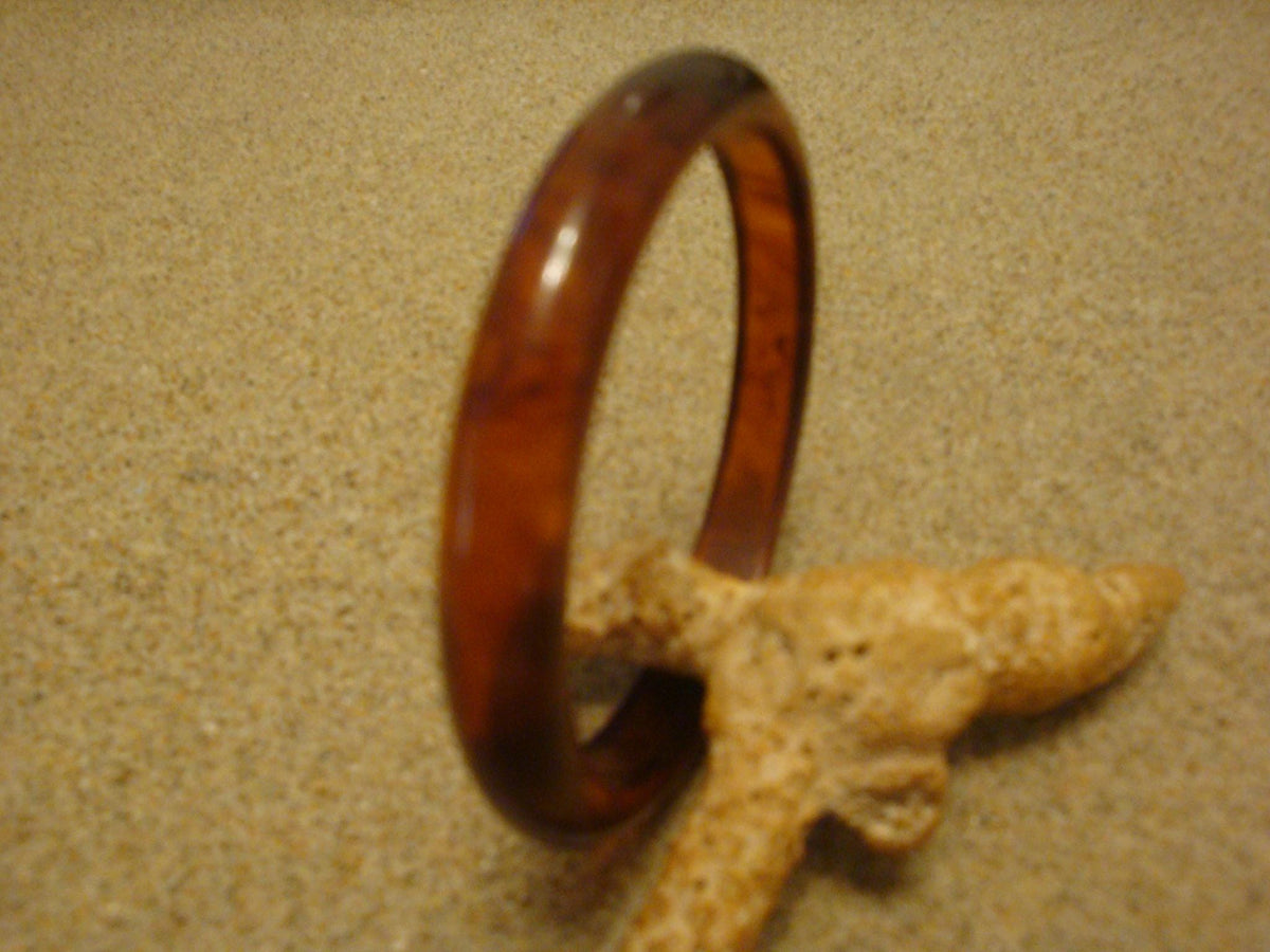 Vintage 3/8" Bakelite Bracelet! Semi Translucent Copper Color w/ Rust Marbling!