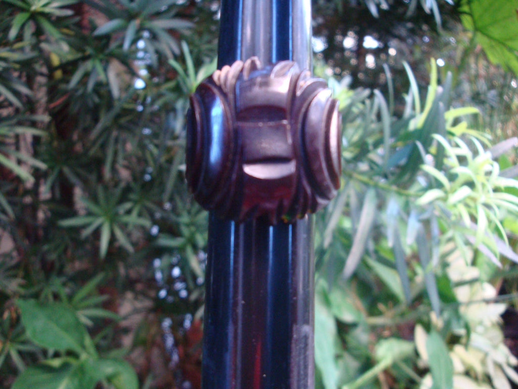 Vintage Black Bakelite Ring! Abstract Geometric Carved Design; Size 5 3/4!