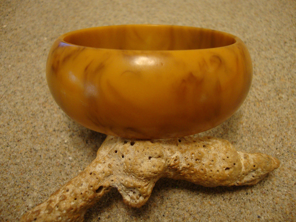 Vintage Marbled Bakelite Bracelet: Brown, Butterscotch, Green
