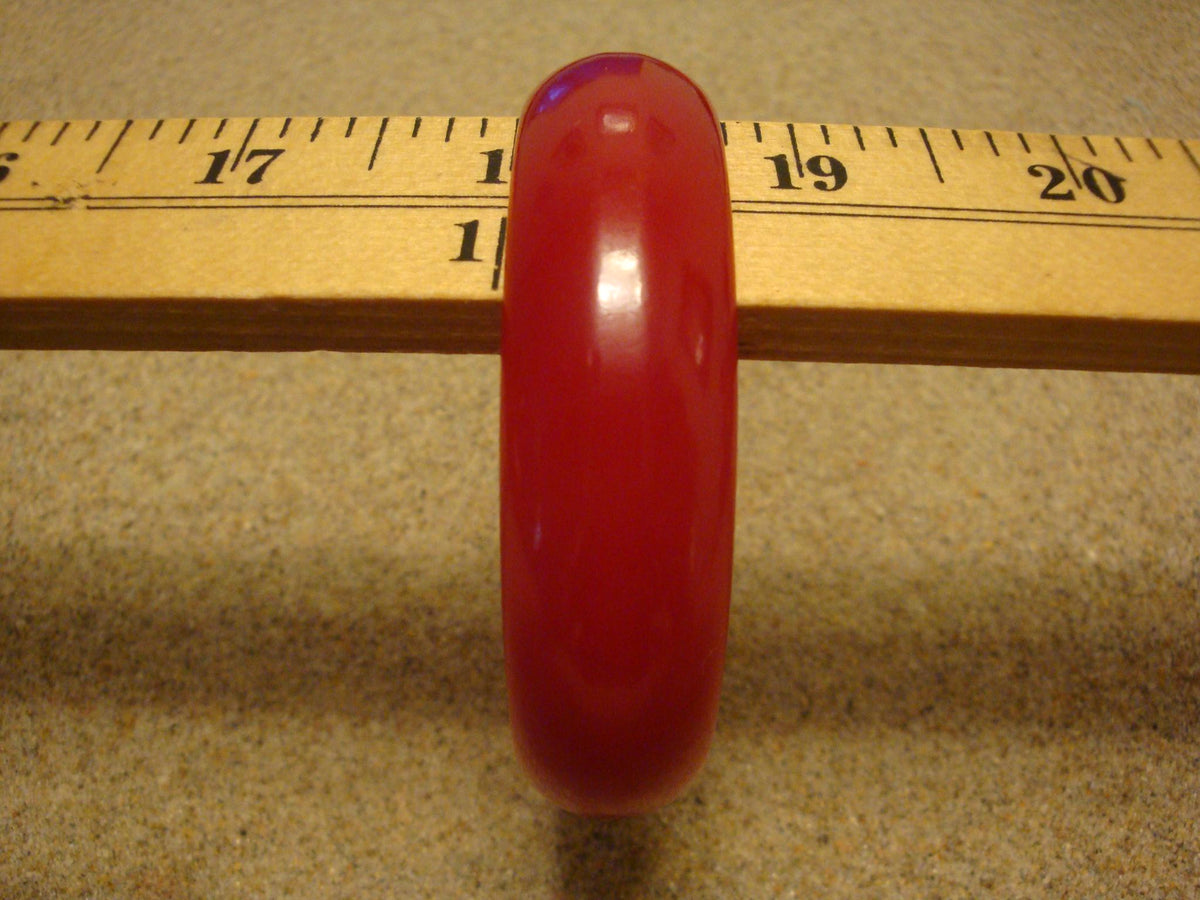 Vintage Cherry Red Bakelite Bracelet: Dome Shaped Bangle