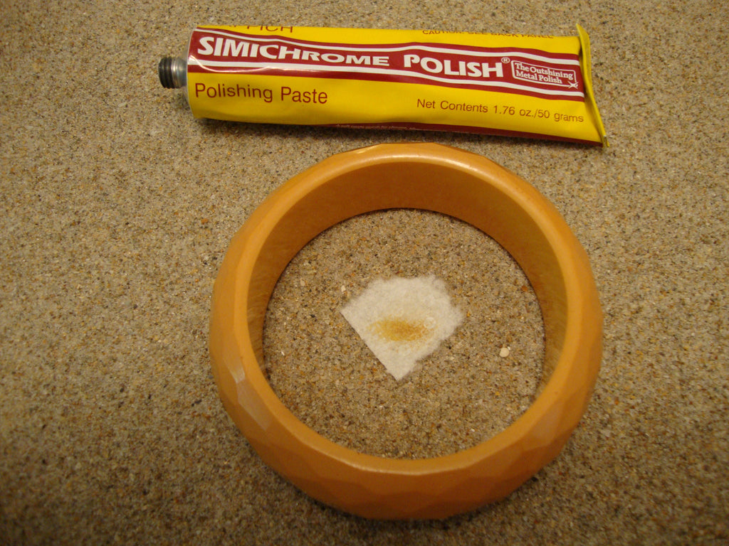 Vintage 7/8" Bakelite Bracelet w/ 3/8" Dome! Diamond & Pentagon Shaped Facets!