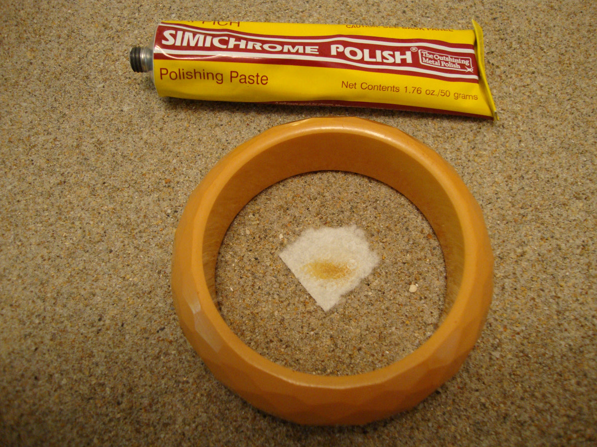 Vintage 7/8" Bakelite Bracelet w/ 3/8" Dome! Diamond & Pentagon Shaped Facets!