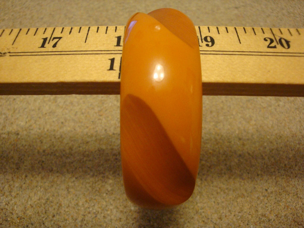 Vintage Burnt Orange Bakelite Bracelet: Modernist Cut Back Design