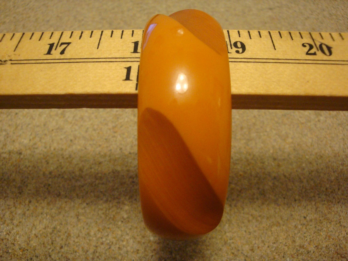 Vintage Burnt Orange Bakelite Bracelet: Modernist Cut Back Design