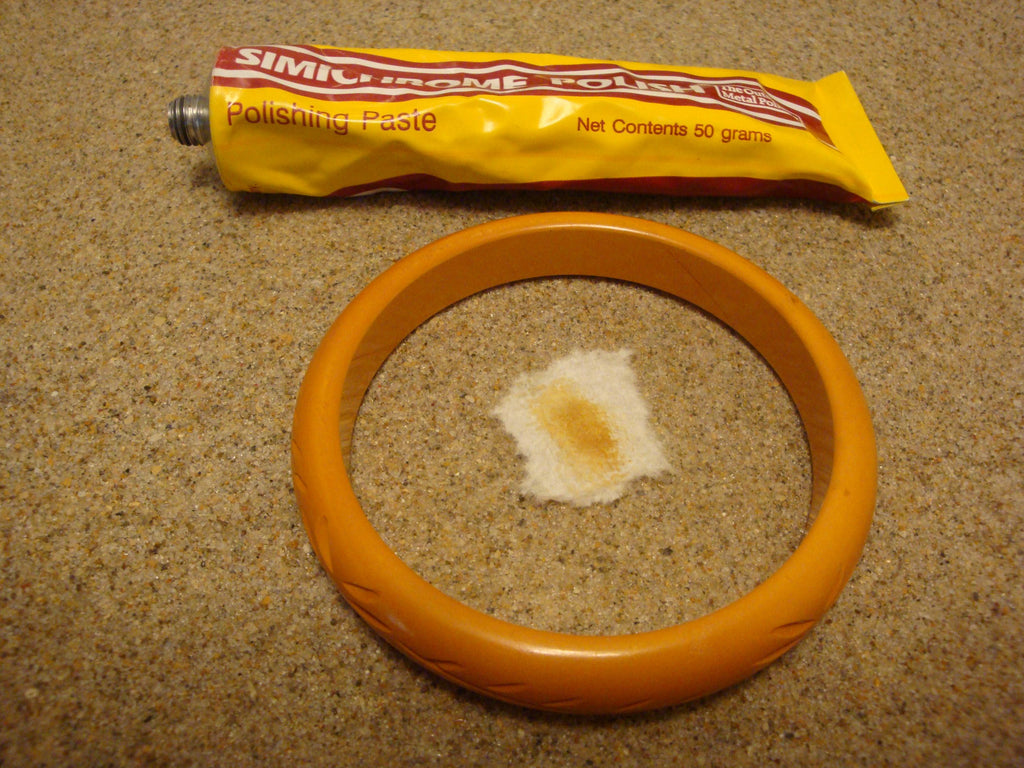 Vintage 1/2" Bakelite Bracelet! Solid Goldenrod; Vine/Leaf/ Flower Carvings!