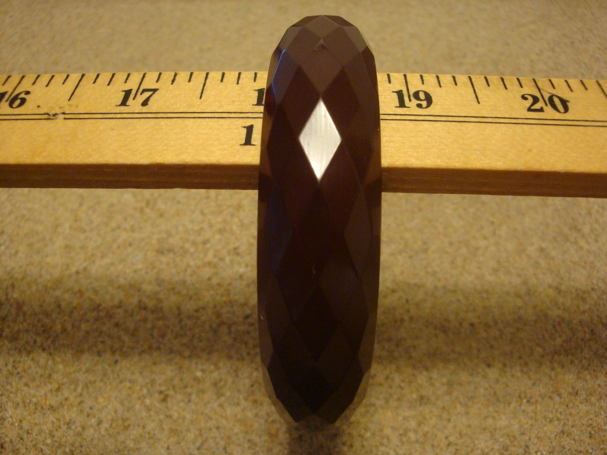 Vintage 3/4" Chocolate Brown Bakelite Bracelet! Diamond & Pentagon Facets!