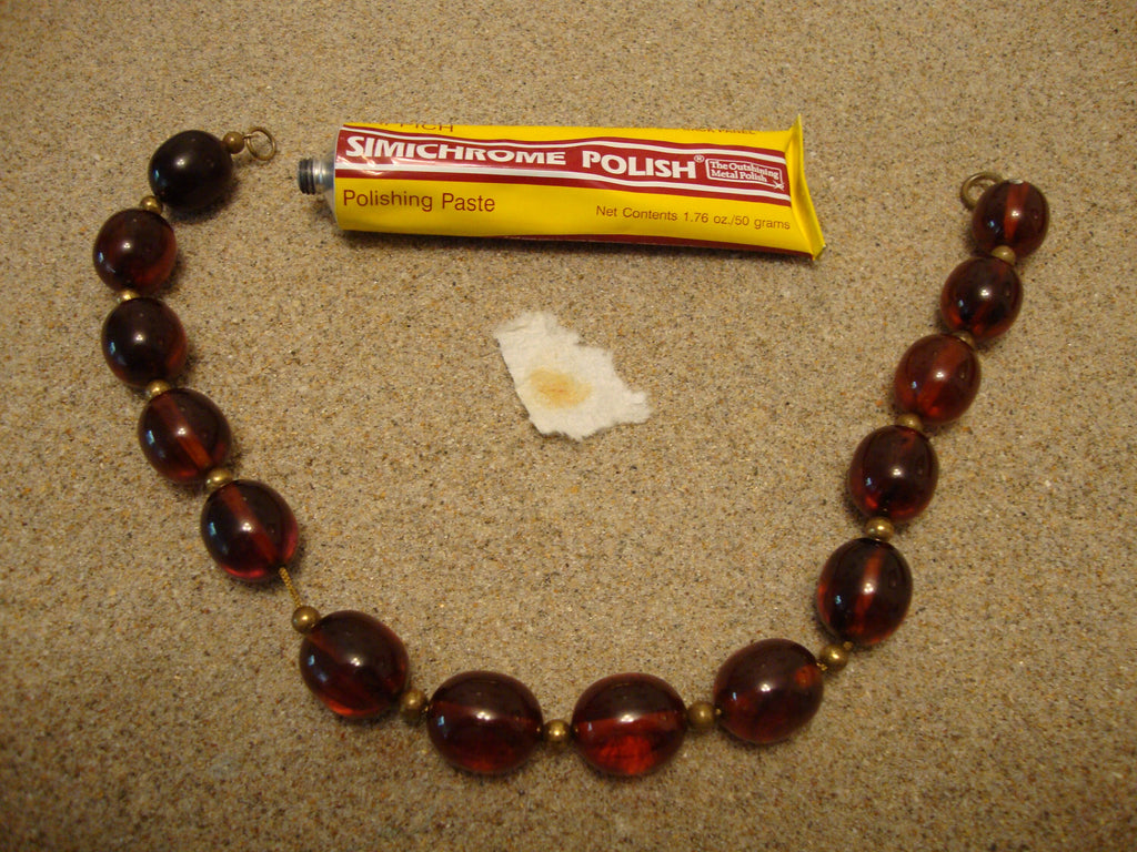 Beautiful Vintage 16" Cherry Bakelite Necklace! Large 3/4" Oval Beads!!