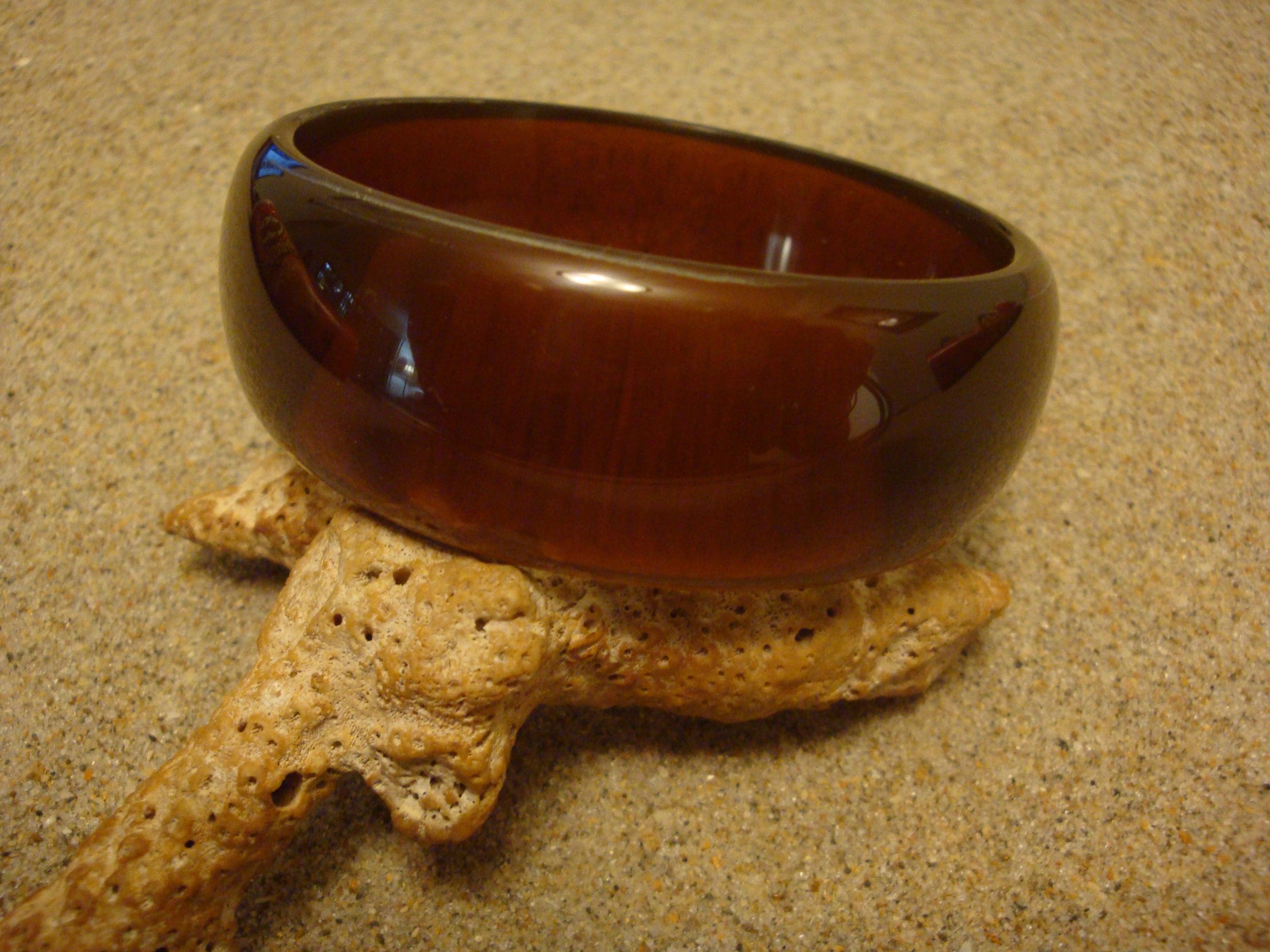 Restored Translucent Copper Bakelite Bangle Bracelet - 7/8 inch!