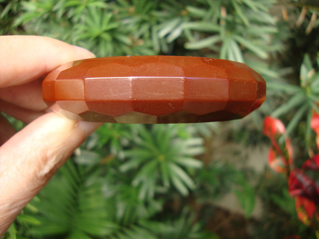 Vintage 3/4" Chocolate Brown Bakelite Bracelet! Rectangular & Pentagon Facets!