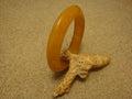 Vintage 5/8" Bakelite Saucer Bracelet! Semi Translucent Yellow w/ Opaque Yellow Marbling!