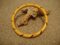 Vintage Yellow Bakelite Bracelet: Carved Twisted Rope Design