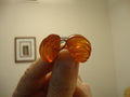 Vintage 7/8" Screw Back Bakelite Earrings; Gold Prystal w/ Contoured Carvings!
